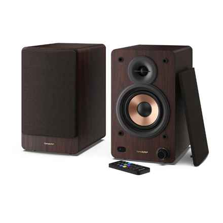 Enceintes bibliothèque Sharp CP-SS30, marron | Sharp | Enceintes | Bibliothèque CP-SS30(BR) | 60 W | Bluetooth | Marron | Connexion sans fil