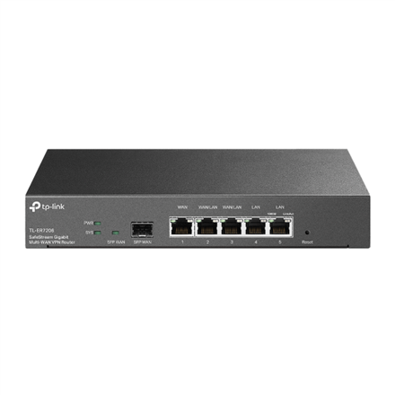 ROUTER TP-LINK wired Gigabit, 1 WAN + 2 LAN + 2 WAN/LAN + 1 Gigabit SFP, "ER7206" (timbru verde 0.8 lei)