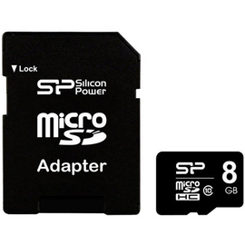 Silicon Power SP008GBSTH010V10SP memory card 8 GB MicroSDHC Class 10