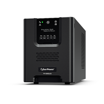 UPS CYBER POWER Line Int. cu Sinusoida Pura,tower, 1500VA/ 1350W,AVR,8xIEC,LCD,1xRBP0023,Backup 4-12 min,incarcare 8h,USB,RS232,GreenP,serie PR "PR1500ELCD" (timbru verde 11 lei)