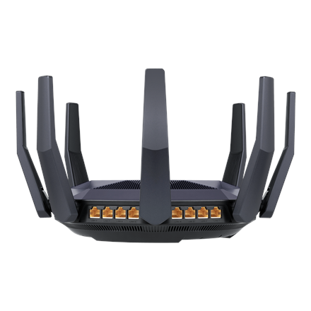Wireless Router|ASUS|6000 Mbps|Mesh|Wi-Fi 6|USB 3.1|9x10/100/1000M|1x10GbE|1xSPF+|Number of antennas 8|RT-AX89X