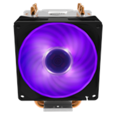 Cooler Cooler Master "HYPER H410R RGB", compatibil skt. Intel si AMD,racire cu aer,ventilator 92 mm, 2000 rpm, inaltime cooler 136mm, 4 heatpipe, iluminat RGB "RR-H410-20PC-R1" (timbru verde 0.8 lei)