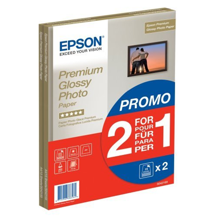 Epson photo paper A4 Premium Glossy 255g 2x15 sheets