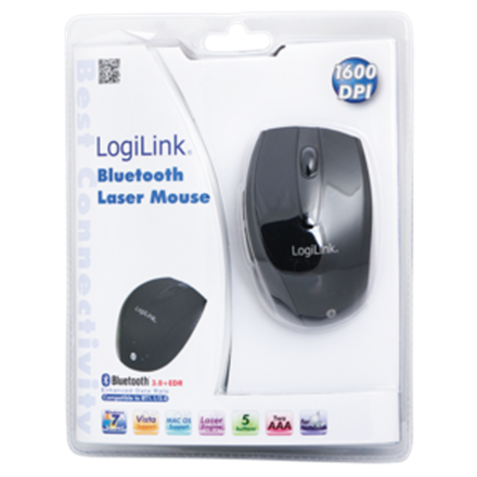 Logilink | Maus Laser Bluetooth mit 5 Tasten | Bluetooth Laser Mouse; | wireless | Black