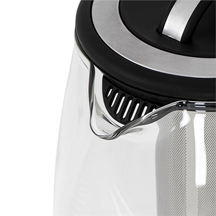 Camry | Bouilloire | CR 1290 | Standard | 2200 W | 2 L | Plastique/verre | Base rotative à 360° | Noir/Transparent