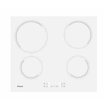 Candy | Plaque de cuisson | CH64CCW | Vitrocéramique | Nombre de brûleurs/zones de cuisson : 4 | Tactile | Blanc