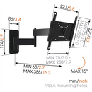 Vogels | Wall mount | MA2040-A1 | Full motion | 19-40 " | Maximum weight (capacity) 15 kg | Black-4
