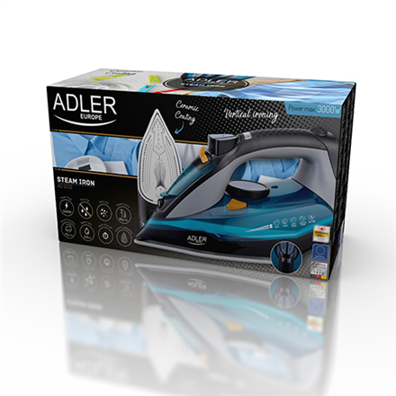 Adler AD 5032 iron Dry iron Ceramic soleplate Black, Blue, Gray 2400 W