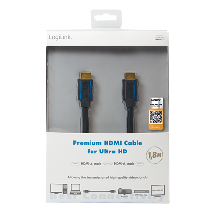 Logilink | Premium HDMI Cable for Ultra HD | CHB005 | HDMI male (type A) | HDMI male (type A) | HDMI to HDMI | 3 m