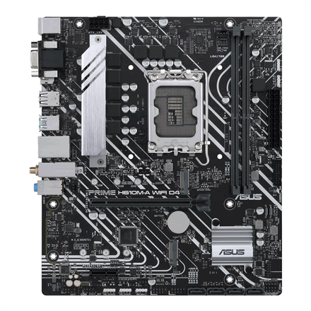 Asus | PRIME H610M-A WIFI D4 | Processor family Intel | Processor socket LGA1700 | DDR4 DIMM | Memory slots 2 | Supported hard disk drive interfaces SATA, M.2 | Number of SATA connectors 4 | Chipset Intel H610 | mATX