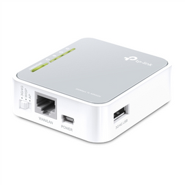 ROUTER TP-LINK wireless. portabil, 3G 150Mbps, 1 port WAN/LAN, compatibil UMTS/HSPA/EVDO, 3G USB modem, 2.4GHz, 802.11n/g/b, TL-MR3020 (timbru verde 0.8 lei) - 0