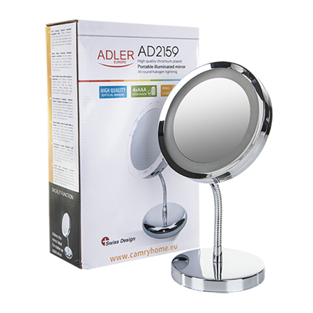 Adler  miroir  ad 2159  15 cm  miroir led  chrome