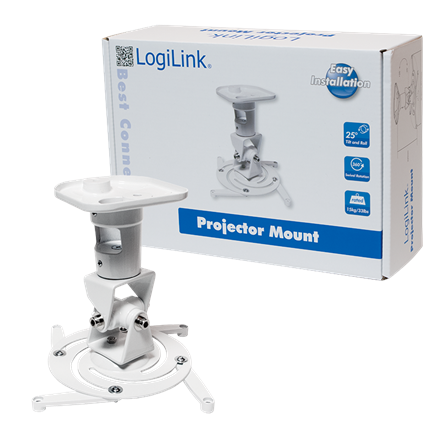Logilink BP0003 Support de projecteur, plafond, universel, 220 mm, blanc | Logilink