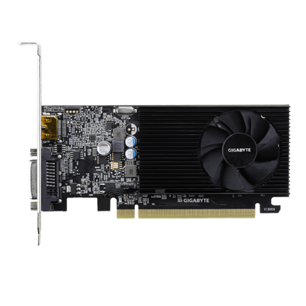 Gigabyte | GV-N1030D4-2GL 1.0 | NVIDIA | 2 Go | GeForce GT 1030 | DDR4 | Ports DVI-D : 1 | Ports HDMI : 1 | PCI Express 3.0 | Fréquence mémoire : 2100 MHz | Fréquence processeur : 1417 MHz