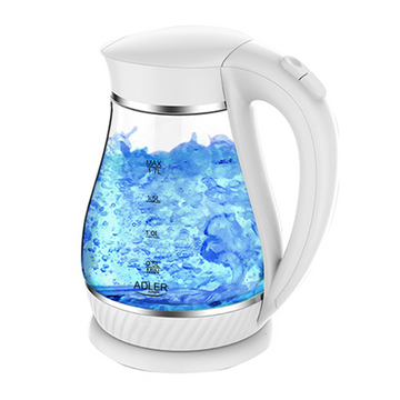 Adler AD 1274 B electric kettle 1.7 L White,Transparent 2200 W