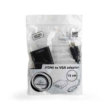 Gembird A-HDMI-VGA-04 video cable adapter 0.15 m VGA (D-Sub) HDMI Type A (Standard) Black