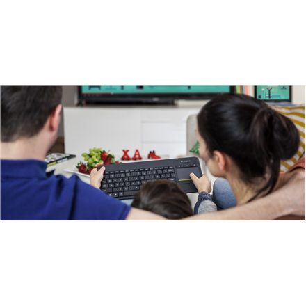 LOGITECH K400 Plus Wireless Touch Keyboard - BLACK - US INT'L