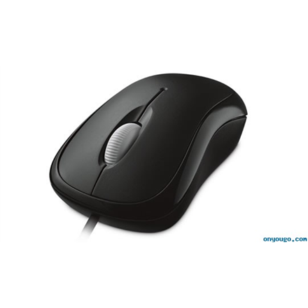MOUSE MICROSOFT, "Basic", PC sau NB, cu fir, USB, optic, 800 dpi, butoane/scroll 3/1, , negru, "4YH-00007" (timbru verde 0.18 lei)