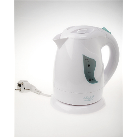 Adler | Kettle | AD 08 | Standard | 850 W | 1 L | Plastic | 360° rotational base | White