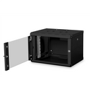 Digitus | Wall Mounting Cabinet | DN-19 07-U-SW | Black | IP protection class: IP20; Front door: Glass door, single opening; Cabinet type: Wall mounting cabinet; Equipment mounting depth min.-max.: 305-370 mm; Load capacity: 100 kg; Dimensions 420 x 600 x 450 mm,