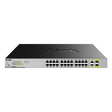 D-Link 24-Port Desktop Gigabit Unmanaged PoE Switch with 2 x 100/1000Mbps Combo Ports