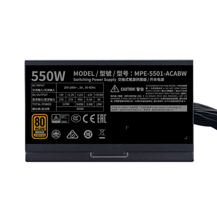Alimentation MWE Bronze 550 W V2 80+ Bronze
