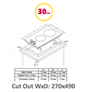 Simfer | Plaque de cuisson | H3.020.DEISP | Induction | Nombre de brûleurs/zones de cuisson : 2 | Tactile | Minuterie | Noir