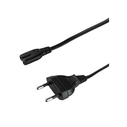 Câble d'alimentation pour lecteur de cassettes LOGILINK, 1,8 m, entrée fiche européenne, sortie C7, 10 A, testé VDE, noir, « CP092 » (timbre vert 0,18 lei)