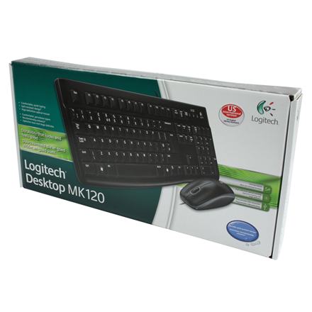 LOGITECH MK120 Corded Combo - BLACK - USB - US INT'L - EER