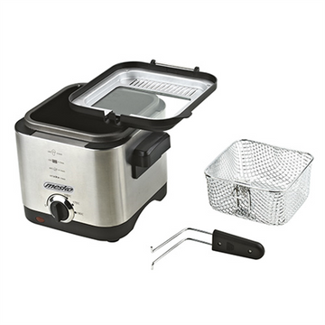 Mesko Home MS 4910 fryer Single 1.5 L Stand-alone 900 W Deep fryer Black, Satin steel - 0