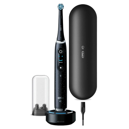 Brosse à dents électrique Oral-B iO10 Series rechargeable pour adultes, 1 brossette incluse, 7 modes de brossage, Noir Cosmique