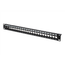 Digitus | Modular Patch Panel | DN-91411 | Black | Layout Keystone Entry: Straight; Area of application: 483 mm (19") cabinet; Suitable for 483 mm (19") cabinet mounting; Housing material: 1.5 mm SPCC cold rolled stell sheet, powder-coated; Ports: 24