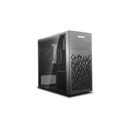 DeepCool MATREXX 30, Mini-tour, Mini-ITX/Micro-ATX, 1 port USB 2.0, 1 port USB 3.0, 1 port audio, 1 port micro, 1 ventilateur noir préinstallé de 120 mm, verre trempé, panneau grillagé, DP-MATX-MATREXX30