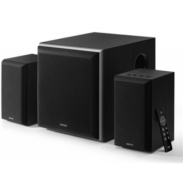 BOXE EDIFIER 2.1, RMS: 110W (2 x 20W, 1 x 70W), bluetooth, telecomanda wireless, volum, bass, treble, optical, coaxial, black, "M601DB-BK" (timbru verde 11.00 lei) - 0