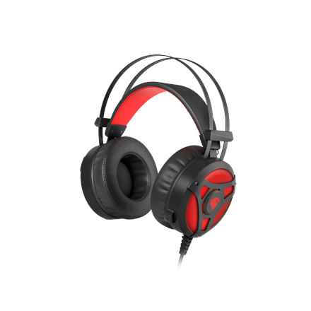Casque gaming Natec Genesis Neon 360 avec microphone, LED, vibration, noir et rouge