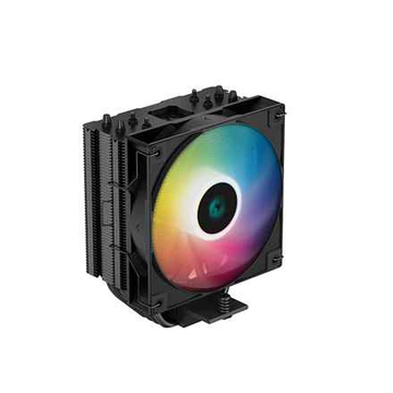 Refroidisseur CPU DeepCool AG400 BK ARGB, 1 ventilateur ARGB PWM 120 mm, TDP 220 W, 4 caloducs, noir, LGA1700/1200/115x, AMD AM5/AM4, 125 x 92 x 150 mm (L x l x H), 2 ans, R-AG400-BKANMC-G-2