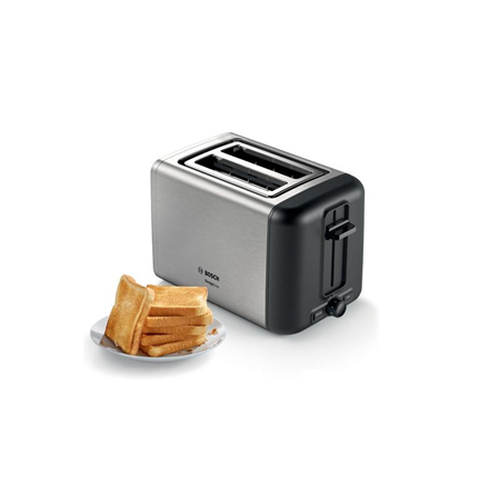 Bosch TAT3P420 toaster 2 slice(s) 970 W Black, Stainless steel