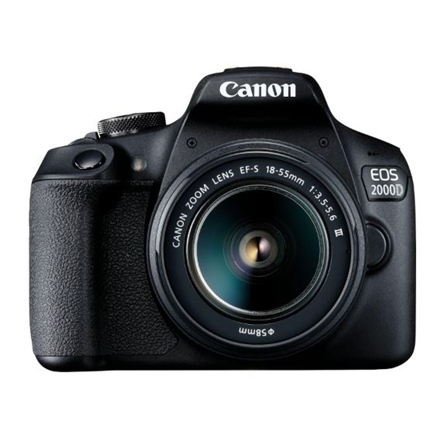 Canon | EOS | 2000D 18-55 III EU26 | SLR Camera Kit | Megapixel 24.1 MP | ISO sensitivity (max) 12800 | Display diagonal 3.0 " | Wi-Fi | Video recording | APS-C | Black