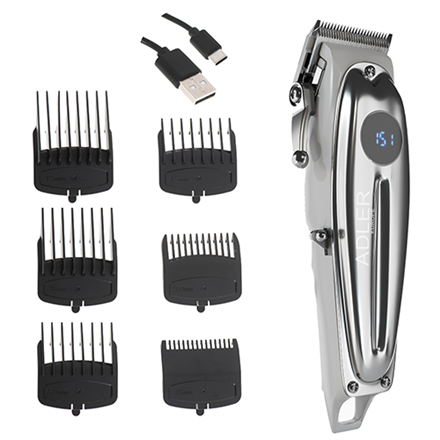 Adler | Proffesional Hair clipper | AD 2831 | Cordless or corded | Number of length steps 6 | Silver