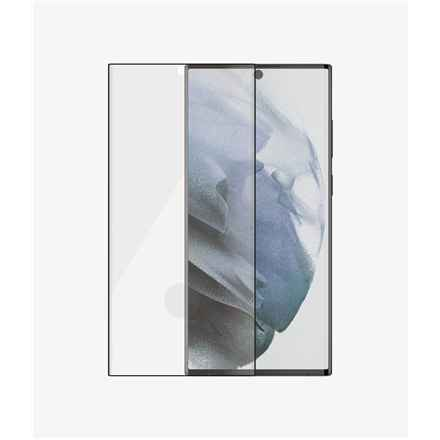 PanzerGlass | Samsung | Galaxy S22 Ultra | Verre trempé | Noir | Compatible avec les coques. Compatible avec le capteur d'empreintes digitales à ultrasons. Sensibilité tactile à 100 %. Antibactérien (certifié ISO 22196 et approuvé JIS 22810) | Protection