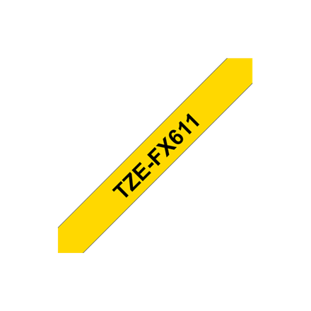 BROTHER TZEFX611 6mm BLACK ON YELLOW FLEXIBLE ID