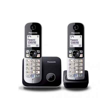 Téléphone double DECT, noir, KX-TG6812FXB, Panasonic, « KX-TG6812FXB » (timbre vert 0,8 lei)
