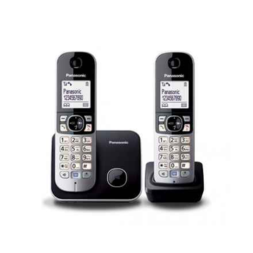 Téléphone double DECT, noir, KX-TG6812FXB, Panasonic, « KX-TG6812FXB » (timbre vert 0,8 lei)