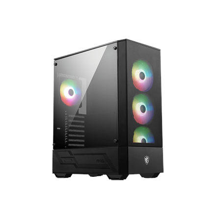 MSI MAG FORGE 112R, Mid-Tower, ATX/M-ATX/ITX, 2x USB 3.2 Gen 1 Type-A, 1x Audio/1x Mic, Insta-light Loop Button, ARGB Hub, 4x 120mm ARGB Fans, 4mm Tempered Glass