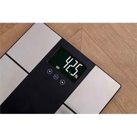 Adler | Pèse-personne avec analyseur | AD 8165 | Poids maximal (capacité) 225 kg | Précision 100 g | Mesure de l'indice de masse corporelle (IMC) | Acier inoxydable/Noir