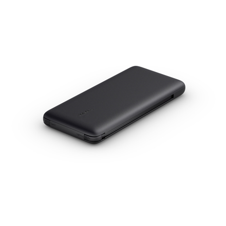 Belkin | Batterie externe BOOST CHARGE Plus | 10 000 mAh | Câbles LTG et USB-C intégrés | Noir