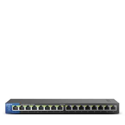Linksys | LGS116P-EU | Commutateur non géré | 16 ports | 1 Gbit/s | PoE 80 W