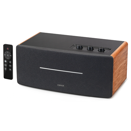 Edifier D12 2.0 Bluetooth Speaker, BT V5.0, RCA, AUX, 2x 4-inch Midrange Drivers, 2x 19mm Tweeters, Remote Control and Top-Mounted Controls, Brown