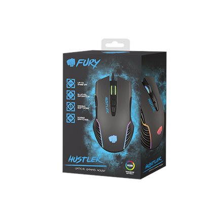 Souris de jeu FURY Hustler ambidextre USB Type-A optique 6400 DPI
