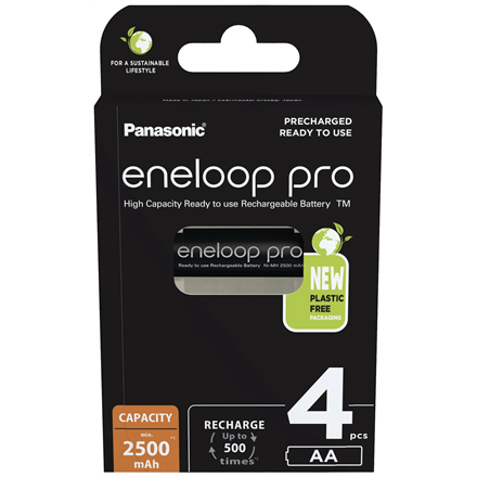 Panasonic Eneloop Pro Rechargeable Batteries 4xAA / 2500mAh